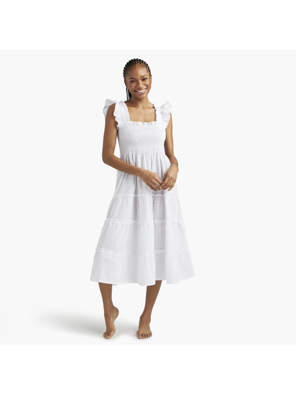 ✨NWT✨ Hill House Sheer Swiss White Swiss Dot Dress Size Large